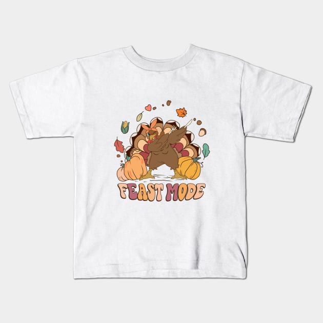 Feast Mode Kids T-Shirt by Nessanya